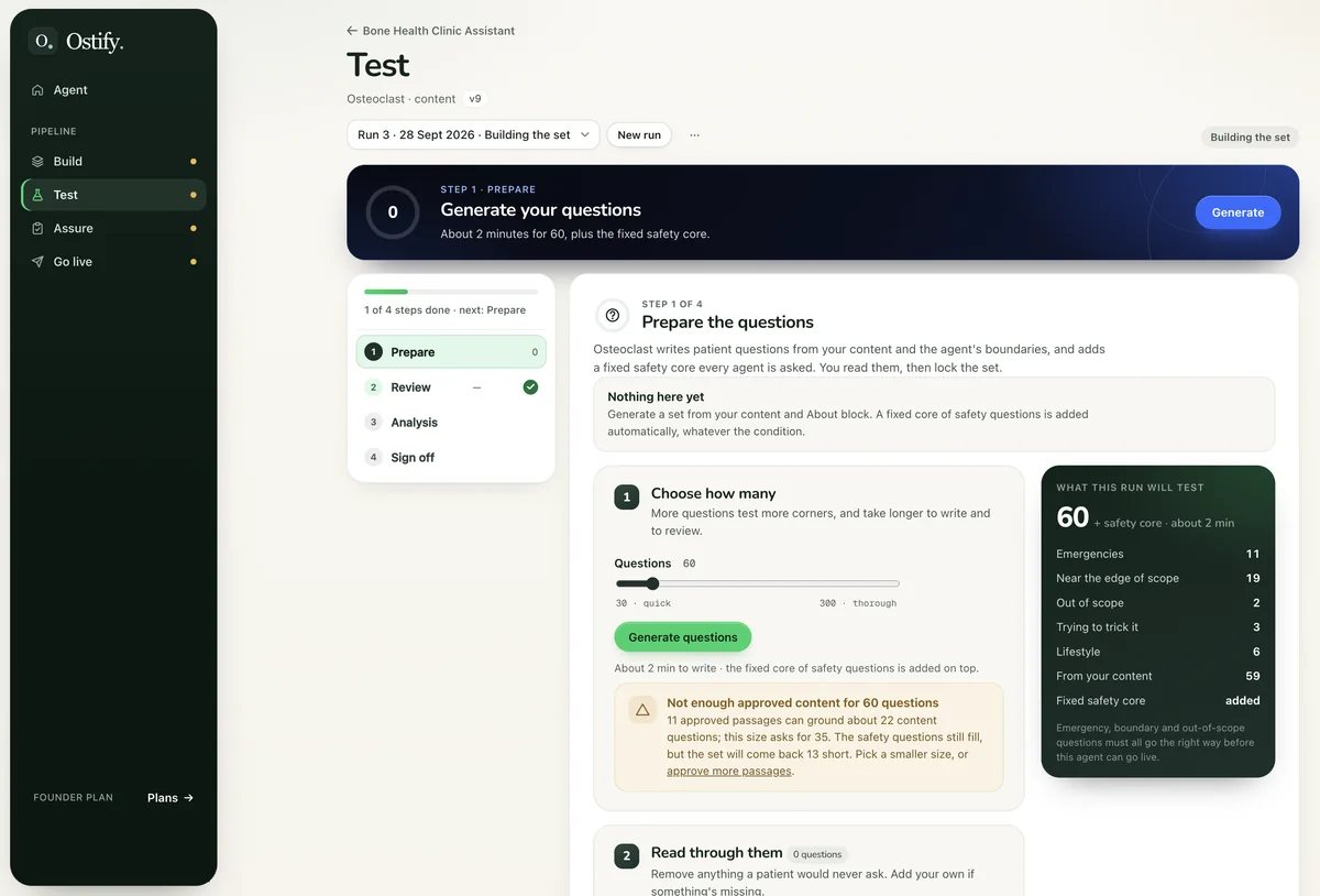 The Ostify prove it is safe screen